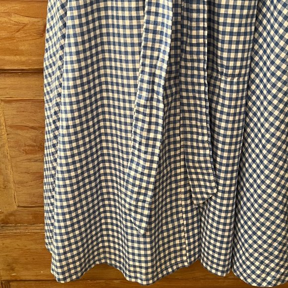 NWT Chetta B Size 12 Blue and White Checked Summer Dress w Tie Belt, Fit & Flare - Picture 5 of 11